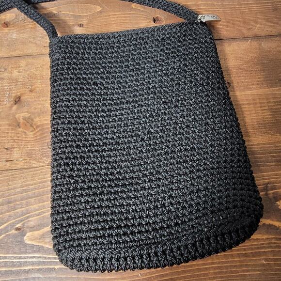 The Sak Crochet Crossbody Small Purse Black 7x9 - Picture 3 of 4